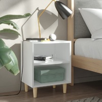 Glades Bed Cabinet with Solid Wood Legs 40x30x50 cm