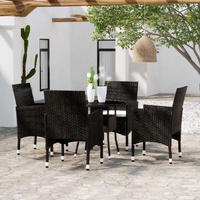 5 Piece Garden Dining Set Poly Rattan