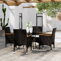 5 Piece Garden Dining Set Poly Rattan