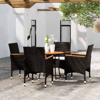 5 Piece Garden Dining Set Poly Rattan