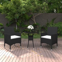 3 Piece Garden Dining Set Poly Rattan