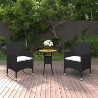 3 Piece Garden Dining Set Poly Rattan