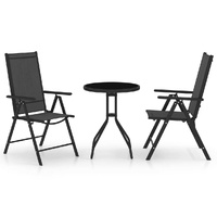 3 Piece Bistro Set Aluminium and Textilene