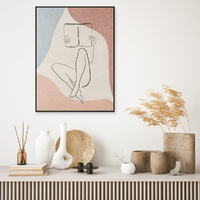 Woman Reading Book Black Frame Canvas Wall Art