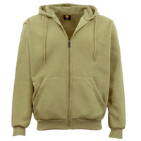 Adult Unisex Zip Plain Fleece Hoodie Hooded Jacket Mens Sweatshirt Jumper XS-8XL, Light Olive