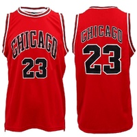 New Men's Basketball Jersey Sports T Shirt Tee Vest Tops Gym Chicago Los Angeles, Red - Chicago 23