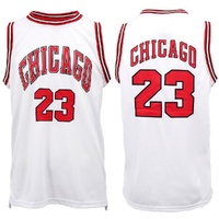 New Men's Basketball Jersey Sports T Shirt Tee Vest Tops Gym Chicago Los Angeles, White - Chicago 23