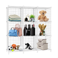 White Portable 3 Column Storage Organiser Foldable DIY Modular Grid Space Saving Shelf