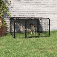 Dog Playpen Black Powder-coated Steel