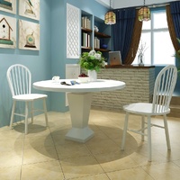 Dining Chairs White Solid Rubber Wood