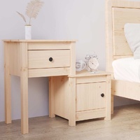 Tiverton Bedside Cabinet 79.5x38x65.5 cm Solid Wood Pine