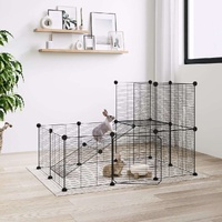 Pet Cage with Door Black 35x35 cm Steel