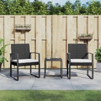 3 piece Garden Dining Set with Cushions PP Rattan
