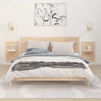 Wall-mounted Bedside Shelves 2 pcs Solid Pine Wood