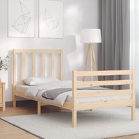 Bed Frame with Headboard Solid Wood