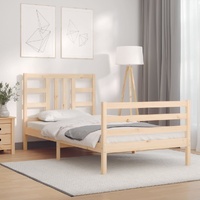 Bed Frame with Headboard Solid Wood
