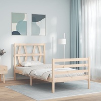Bed Frame with Headboard Solid Wood