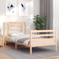Bed Frame with Headboard Solid Wood