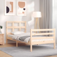 Bed Frame with Headboard Solid Wood