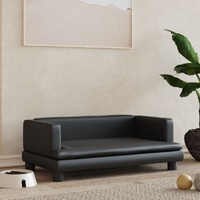 Dog Bed Black Faux Leather