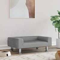Dog Bed Light Grey Velvet