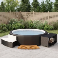 Spa Surround Poly Rattan and Solid Wood Acacia