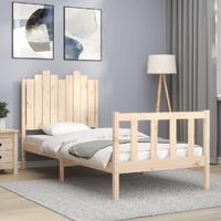 Bed Frame with Headboard Solid Wood