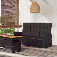 Reclining Garden Bench with Cushions 173 cm Poly rattan