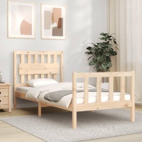 Bed Frame with Headboard Solid Wood