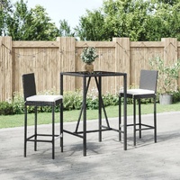 Outdoor Bar Set with Cushions Poly Rattan