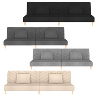 Wahiawa 2-Seater Sofa Bed with Two Pillows Fabric