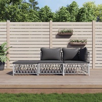 Garden Lounge Set with Cushions Steel