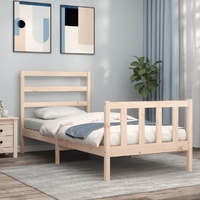 Bed Frame with Headboard Solid Wood