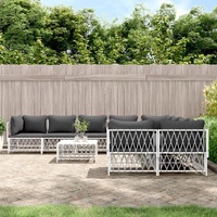 9 Piece Garden Lounge Set with Cushions Steel