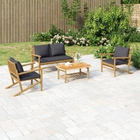 Garden Lounge Set with Cushions Bamboo