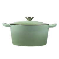 4L Enamel Dutch Oven Pot in Green Colour - Model-2373EE