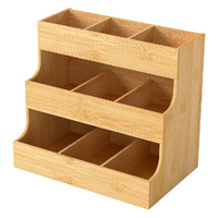 Toque Vertical Bamboo Tea Organizer Holds 180 Tea Bags