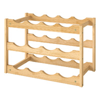 Toque Natural Bamboo Wine Rack 12 Bottles Organizer