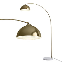 Artiss Modern Arched Floor Lamp Gold Brass Standing Heavy-Duty Marble Base for Living Room Bedroom