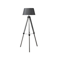 Tripod Wooden Floor Lamp Shaded Grey - Model-51994E