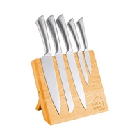 CARLA HOME Natural Bamboo Magnetic Knife Block Holder with Strong Magnets for Home Kitchen Storage & Organisation