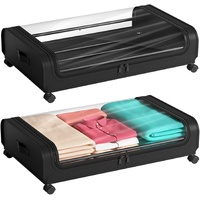 CARLA HOME XXL Under Bed Rolling Storage Containers with 50L Large Capacity and Wheels