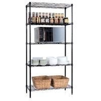 CARLA HOME 5-Tier Adjustable Metal Storage Shelves Wire Rack Organizer for Kitchen, Pantry, Bathroom or Laundry Room (60cm W x 40cm D x 145cm H)