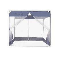 Mosquito Bed Nets Foldable Canopy Square Blue - Model-D76F3A