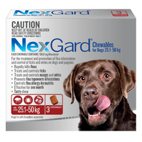 Nexgard XLarge Dogs 25.1 - 50kg Red 3pk