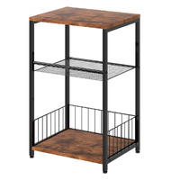 Levede Side Table 3-Tier Storage Shelf Modern Table