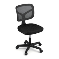 Artiss Armless Office Chair with Wheels, Ergonomic 360° Swivel Home Office Desk Chair, Height Adjustable Computer Task Chair with Fabric Back and Seat