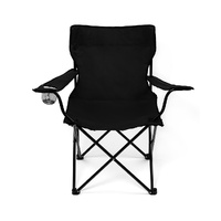 Camping Chairs Folding Arm Foldable Black - Model-AAE67D