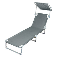 Foldable Lounge Chairs with Canopy Grey - Model-343B8F