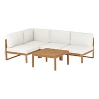 Gardeon 4-Seater Outdoor Sofa Set Wooden Lounge Setting 5PCS